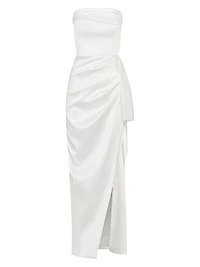Erelyn Strapless Side-Sash Gown