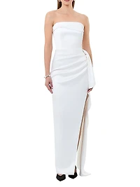 Erelyn Strapless Side-Sash Gown