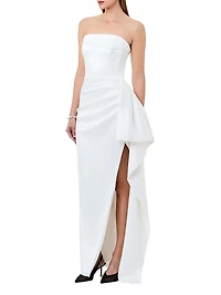 Erelyn Strapless Side-Sash Gown