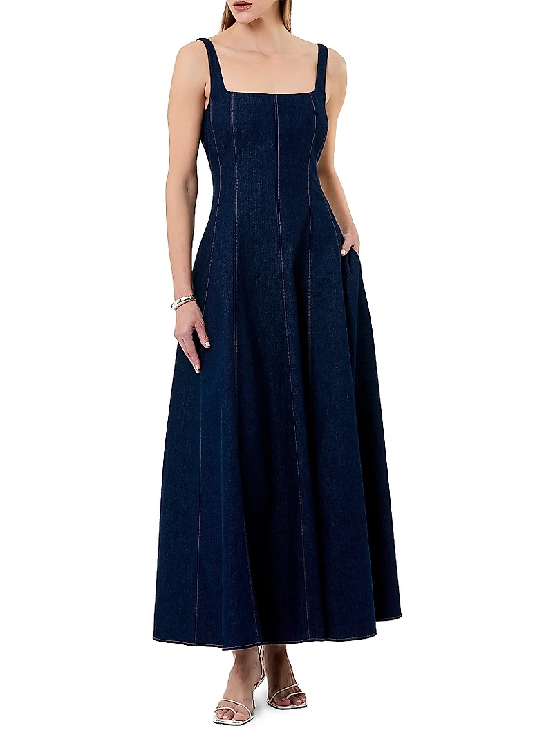 Athena Godet Panelled Maxi Dress