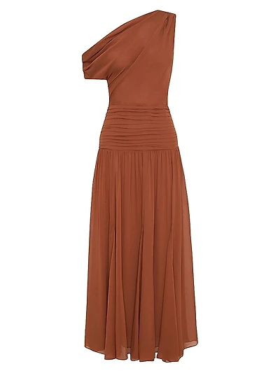 Reece Shirred Midi-Dress