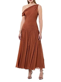 Reece Shirred Midi-Dress