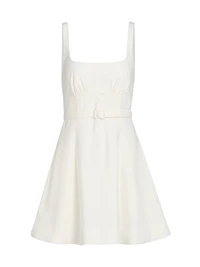 Eleni Sleeveless Linen-Blend Fit & Flare Minidress