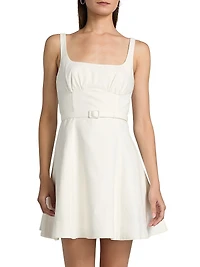 Eleni Sleeveless Linen-Blend Fit & Flare Minidress