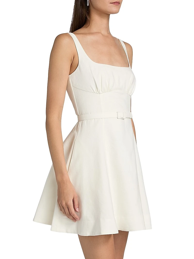 Eleni Sleeveless Linen-Blend Fit & Flare Minidress
