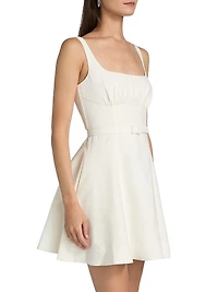 Eleni Sleeveless Linen-Blend Fit & Flare Minidress