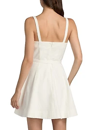 Eleni Sleeveless Linen-Blend Fit & Flare Minidress