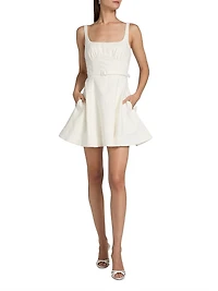 Eleni Sleeveless Linen-Blend Fit & Flare Minidress