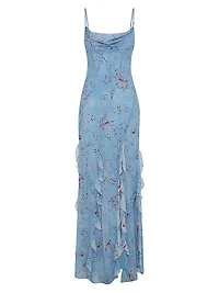 Kamila Ruffle Cowlneck Gown