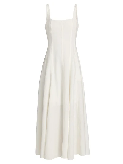Athena Linen-Blend Paneled Maxi Dress