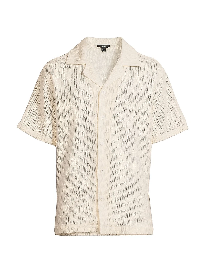 Leon Crochet Camp Shirt