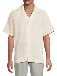 Leon Crochet Camp Shirt