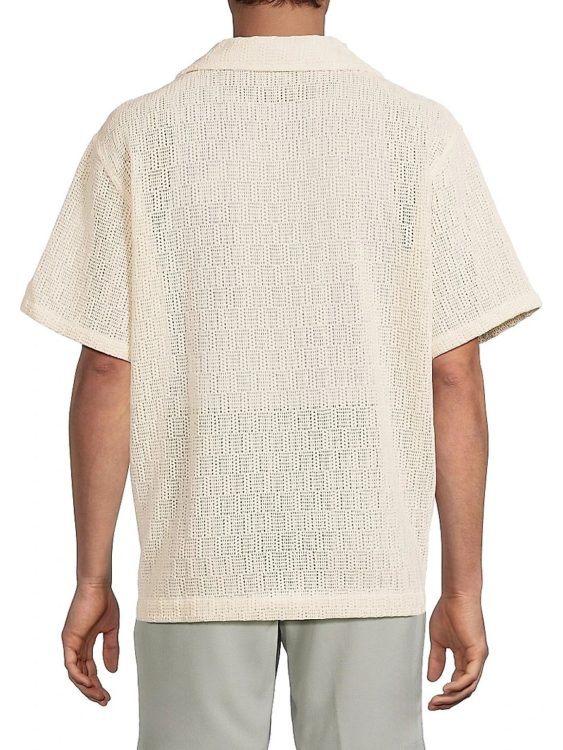 Leon Crochet Camp Shirt