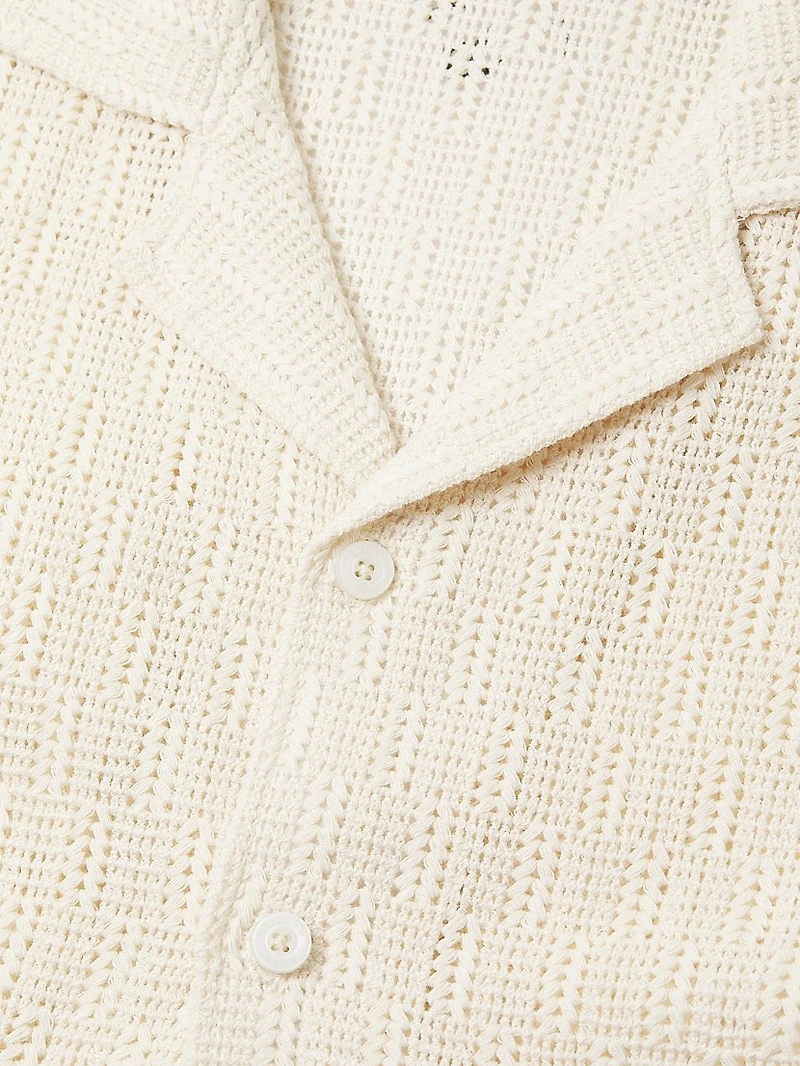 Leon Crochet Camp Shirt