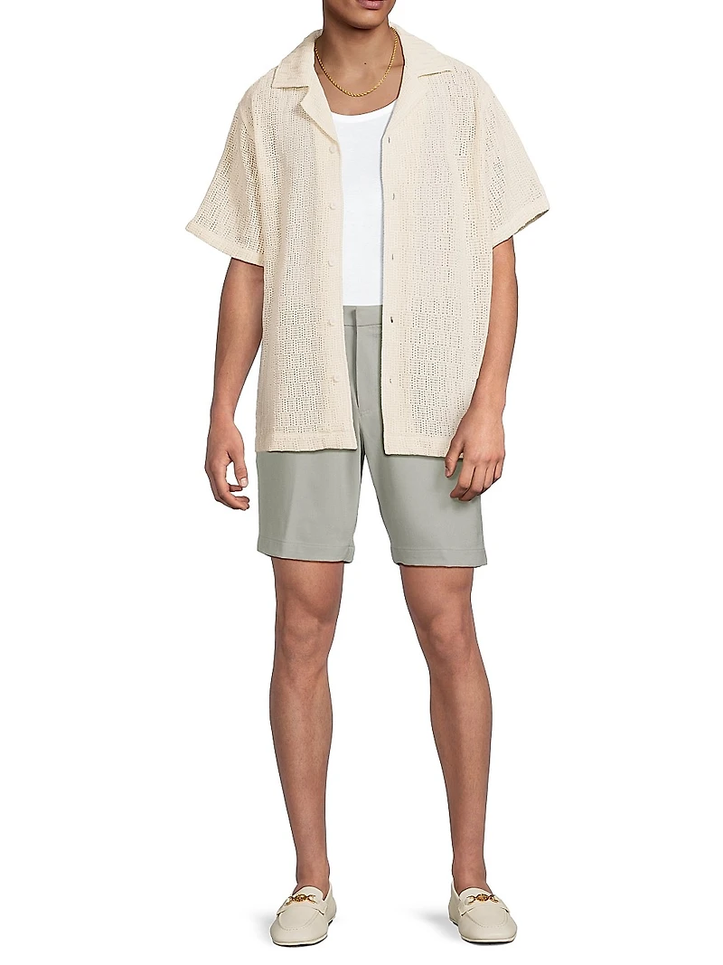 Leon Crochet Camp Shirt