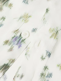 Fade Floral-Print Button-Front Camp Shirt