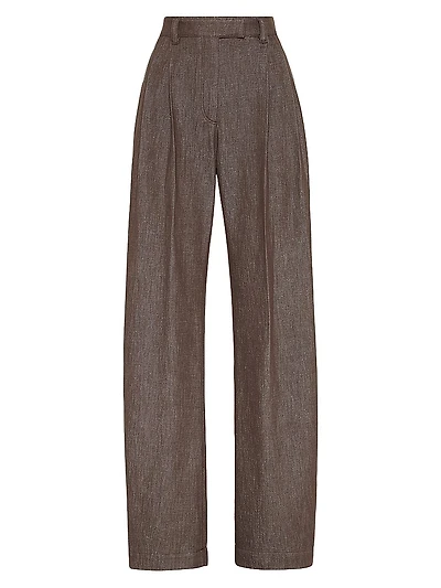 Sparkling No Fade Denim Loose Curved Trousers