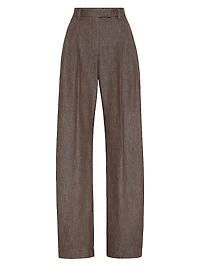 Sparkling No Fade Denim Loose Curved Trousers