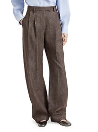 Sparkling No Fade Denim Loose Curved Trousers