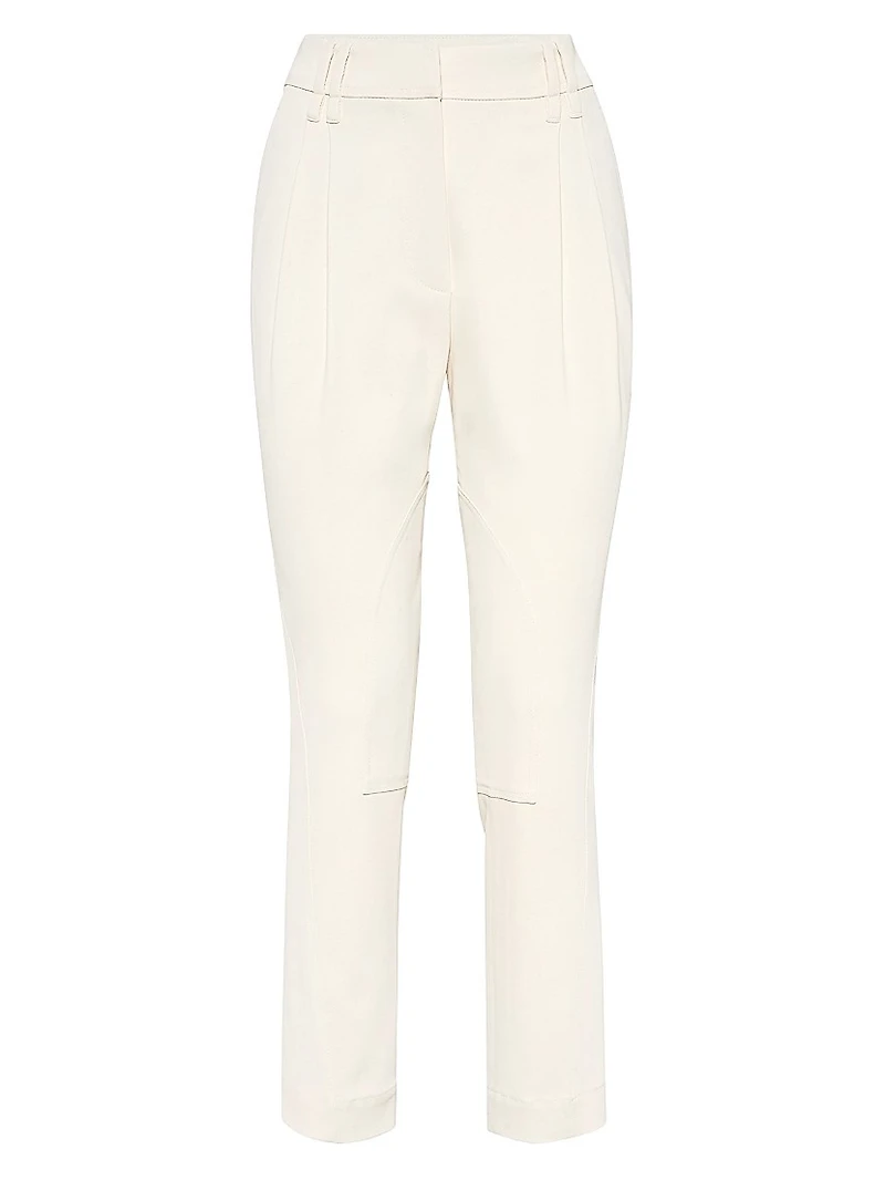 Viscose and Wool Stretch Twill Equestrian Trousers