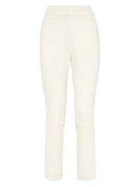 Viscose and Wool Stretch Twill Equestrian Trousers