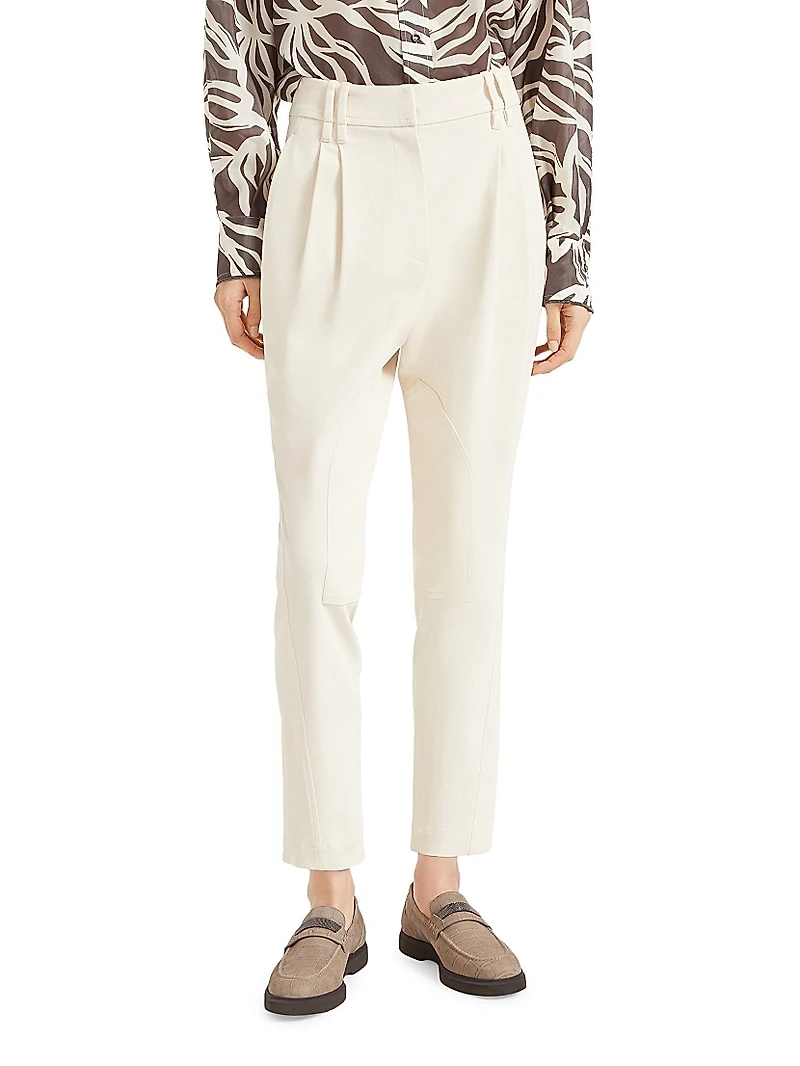 Viscose and Wool Stretch Twill Equestrian Trousers