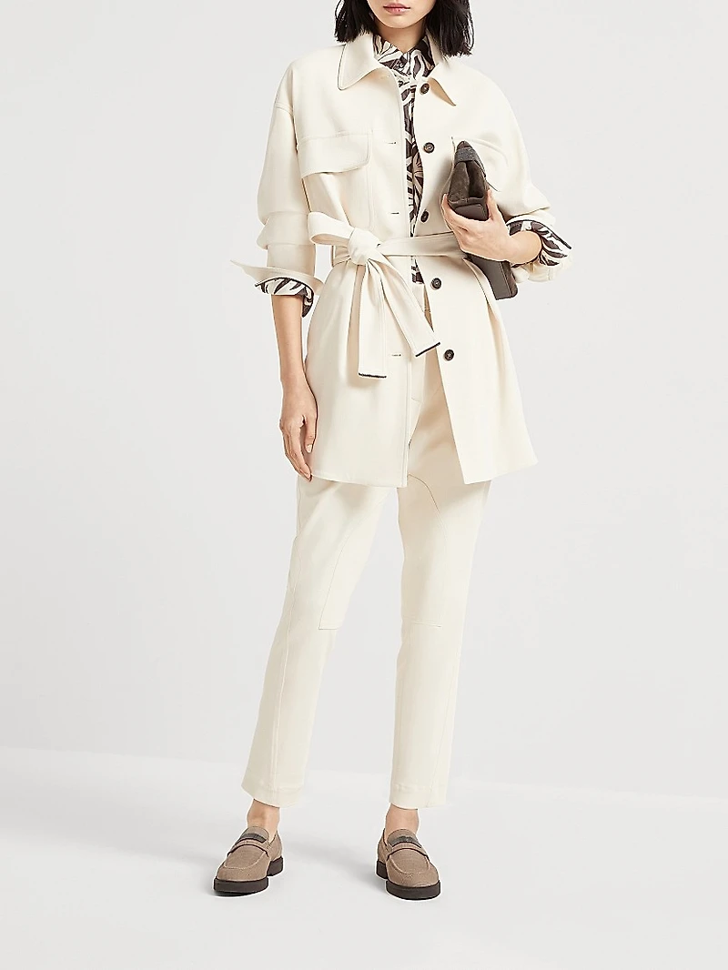 Viscose and Wool Stretch Twill Equestrian Trousers