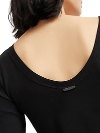 Stretch Cotton Ribbed Jersey T-Shirt