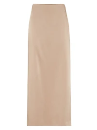 Satin Cady Long Column Skirt