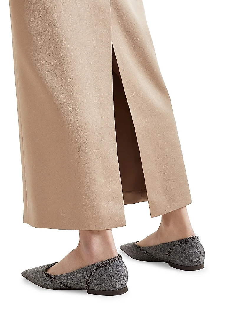 Satin Cady Long Column Skirt