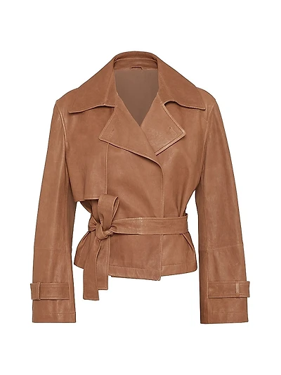 Vintage Nappa Leather Cropped Trench