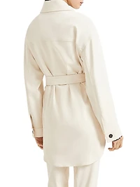 Viscose and Wool Stretch Twill Safari Blazer