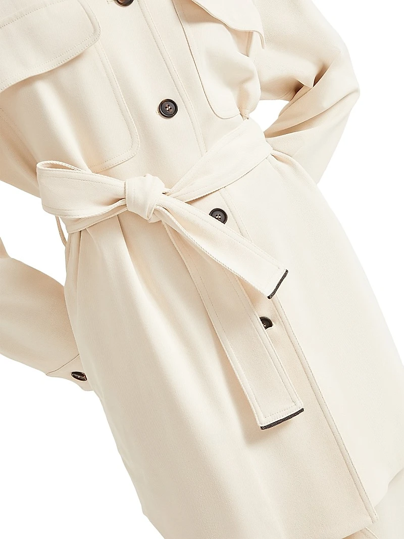 Viscose and Wool Stretch Twill Safari Blazer