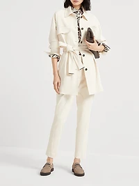 Viscose and Wool Stretch Twill Safari Blazer