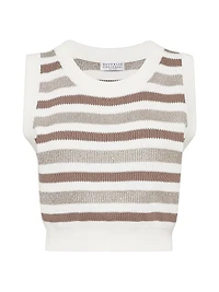 Sparkling Striped Cotton Knit Top
