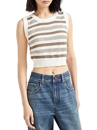 Sparkling Striped Cotton Knit Top