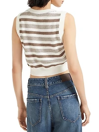 Sparkling Striped Cotton Knit Top