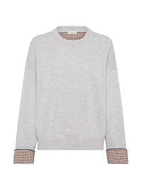 Cashmere Sweater with Shiny Shirt Details