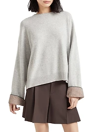 Cashmere Sweater with Shiny Shirt Details