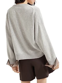 Cashmere Sweater with Shiny Shirt Details