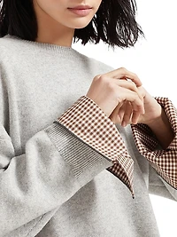 Cashmere Sweater with Shiny Shirt Details