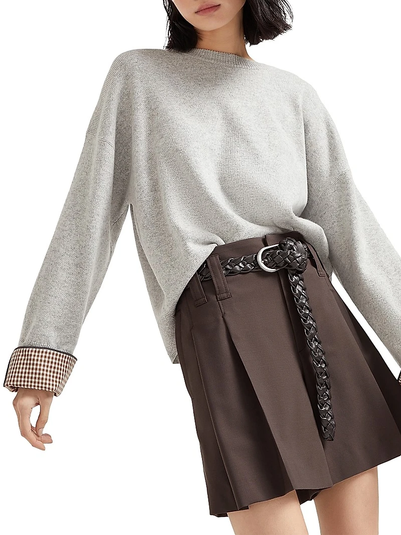 Cashmere Sweater with Shiny Shirt Details