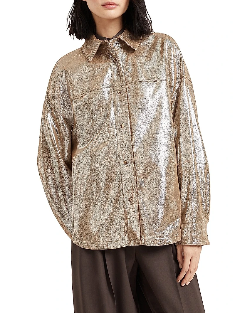 Lame Nappa Leather Shirt