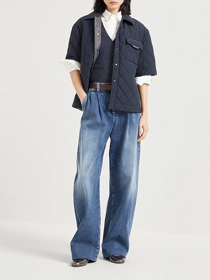 Sparkling Cashmere Rib Knit Vest