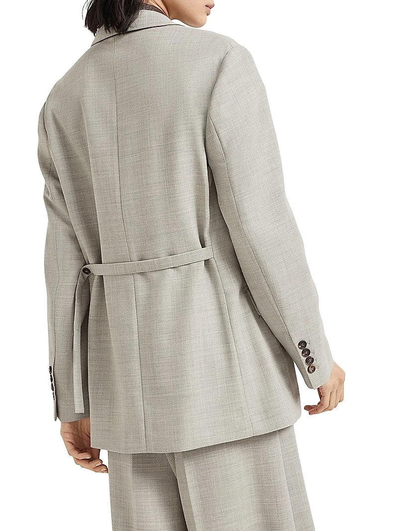 Virgin Wool Fluid Crepe Twill Blazer