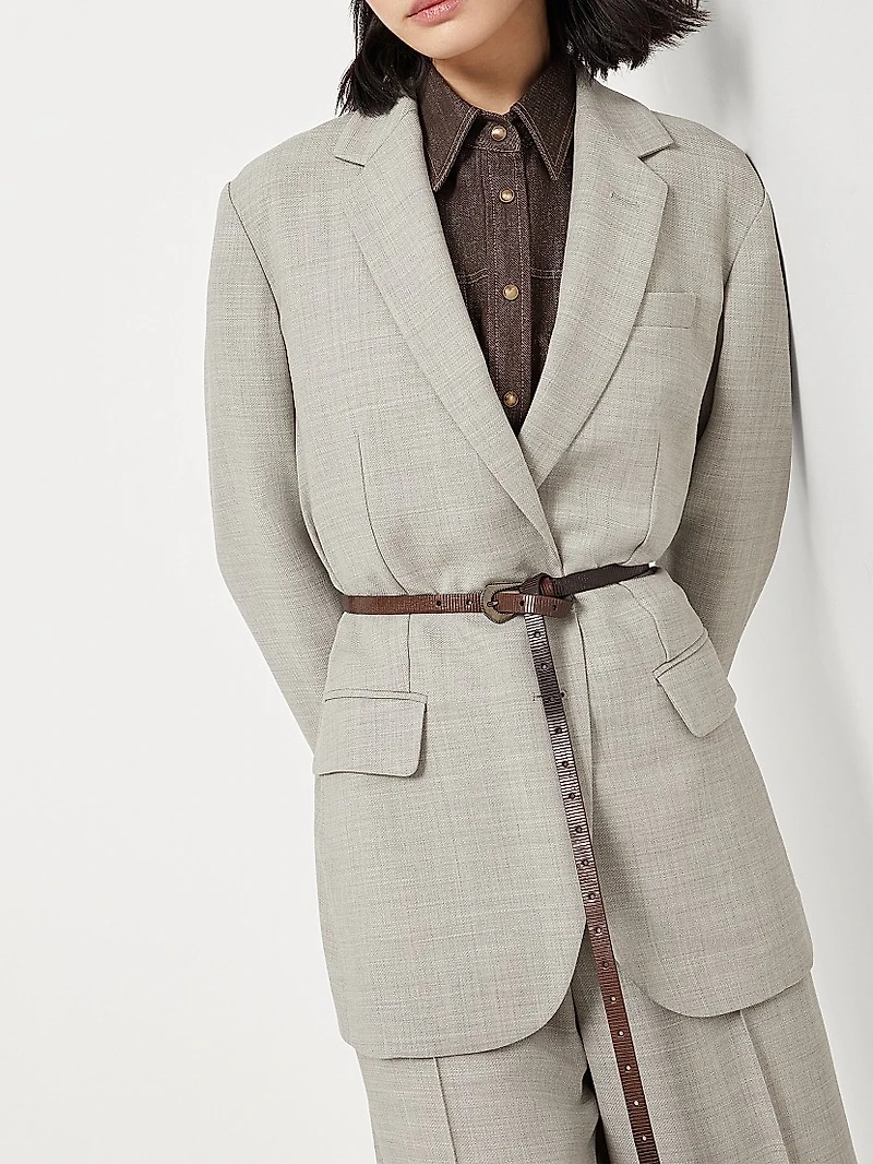 Virgin Wool Fluid Crepe Twill Blazer