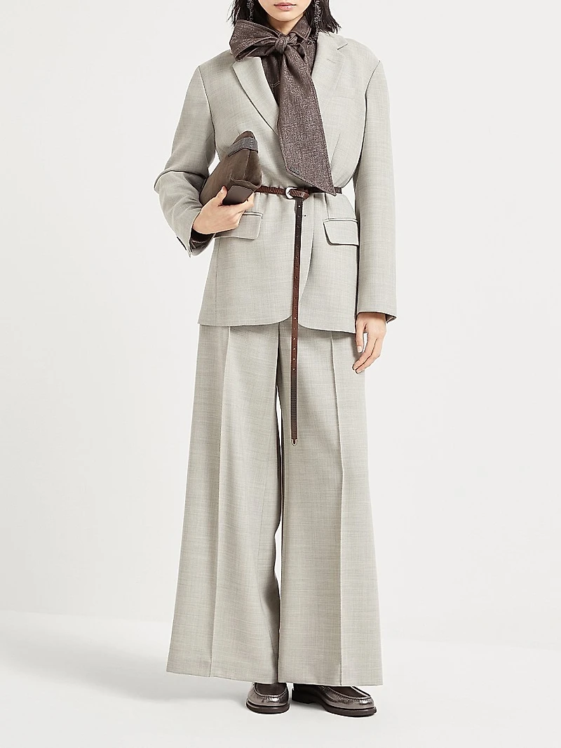 Virgin Wool Fluid Crepe Twill Blazer