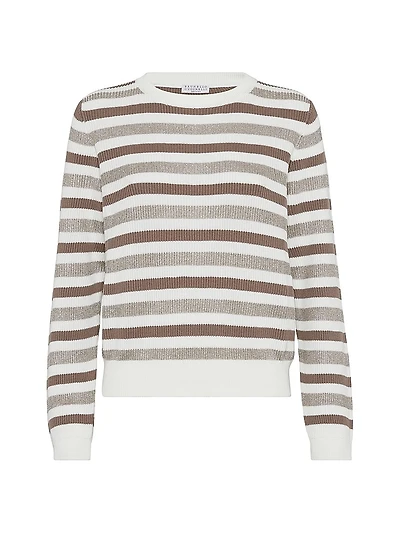 Sparkling Striped Cotton Sweater