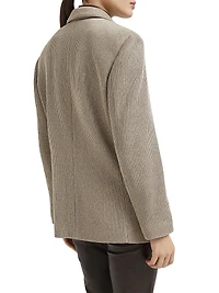 Sparkling Cotton and Viscose English Rib Knit Blazer
