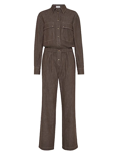 Lightweight No Fade Denim Jumpsuit